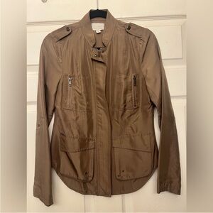 HINGE NORDSTROM Women's 100% Silk Full Zip Utility Jacket